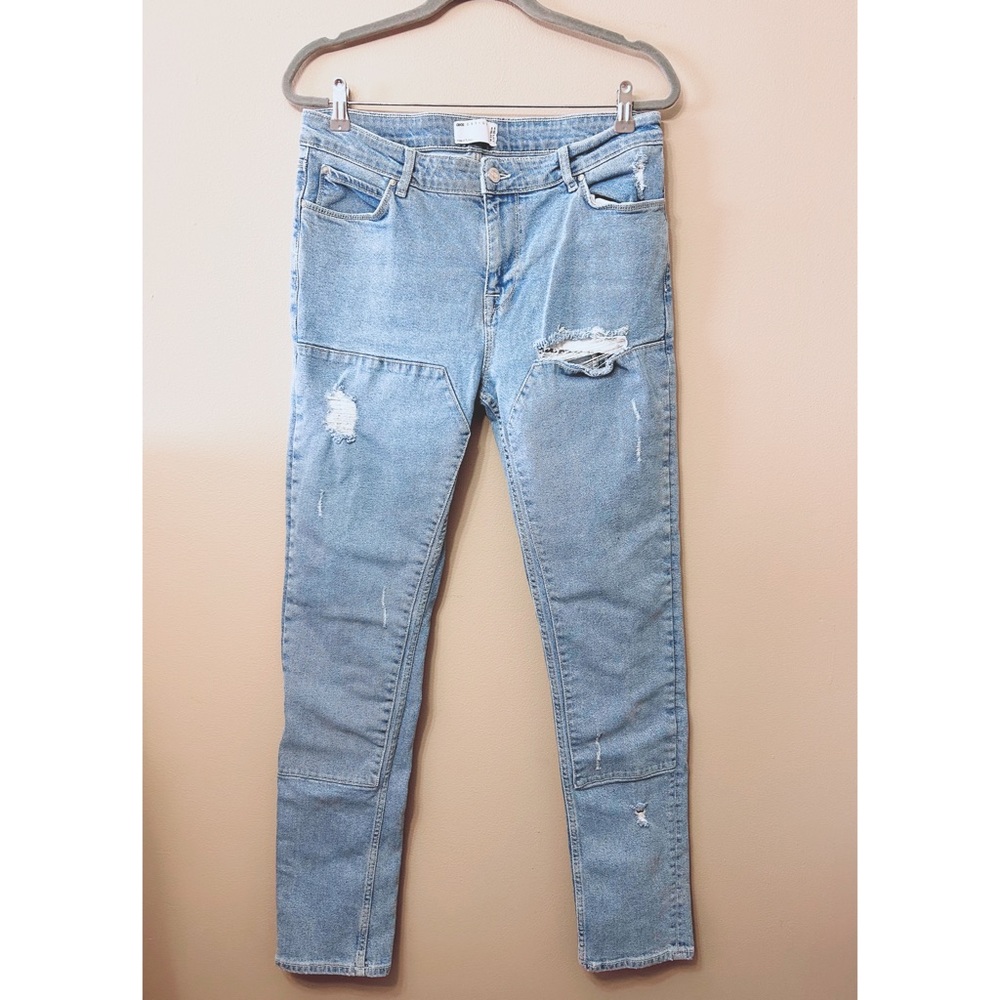 ASOS Design Distressed Patchwork Jeans - Picture 2 of 5